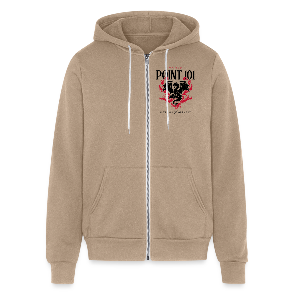 Bella + Canvas Unisex Full Zip Hoodie - tan